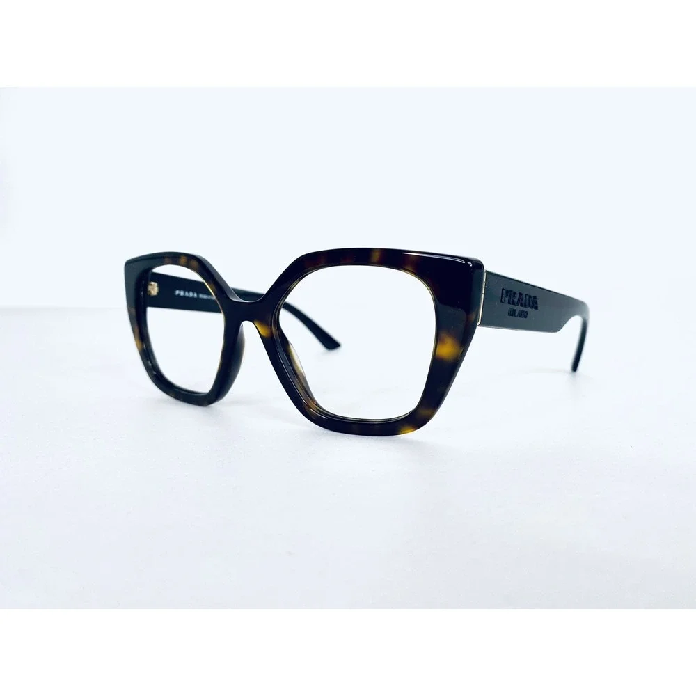 Prada Brown Tortoise Black Cat Eye Glasses Italy SPR24X 2AU-6S1 52 18 140